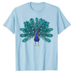 Blue Peacock T-Shirt Feathers