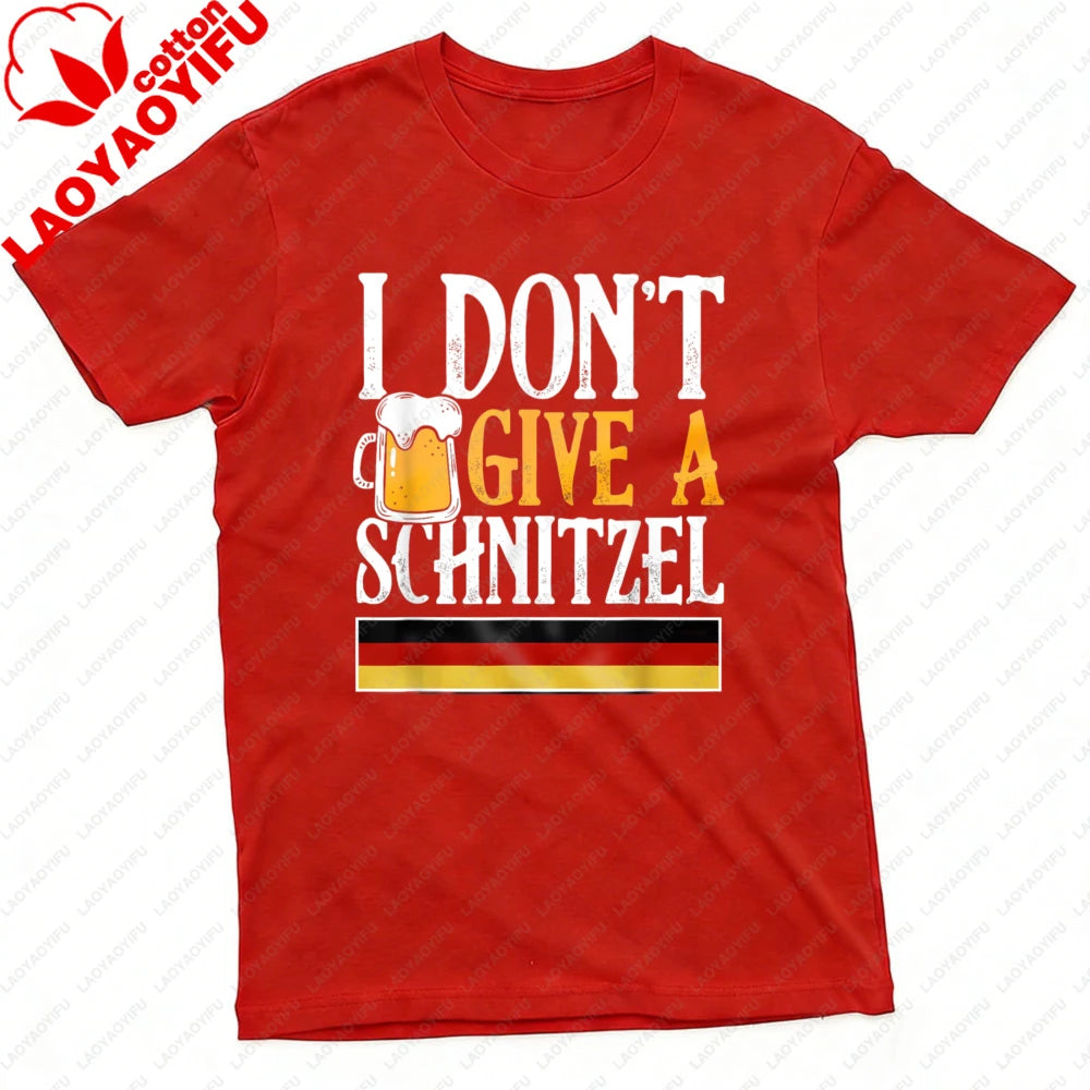 I Dont Give A Schnitzel Beer Germany Flag Men T-Shirt