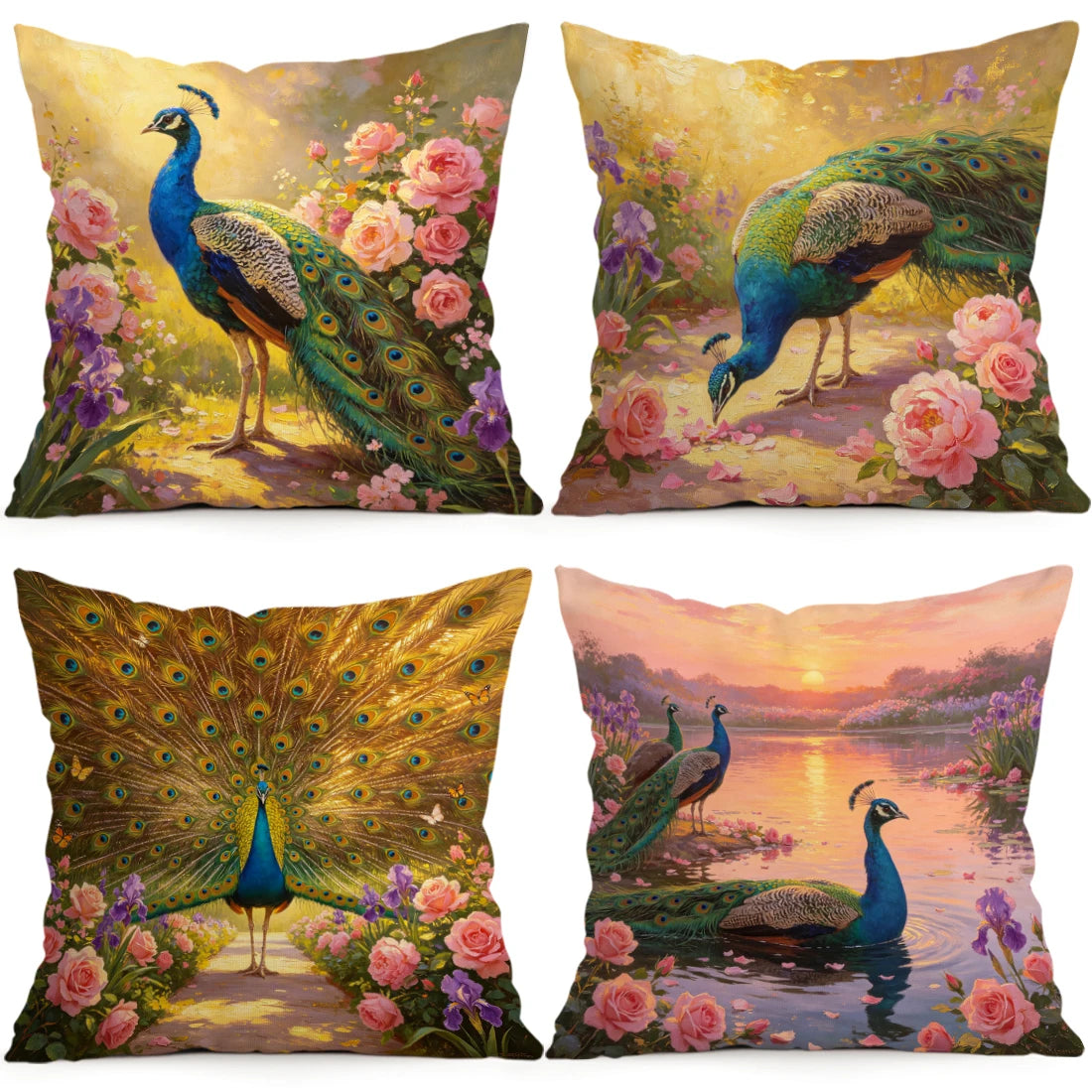 Peacock Pillowcase Decor