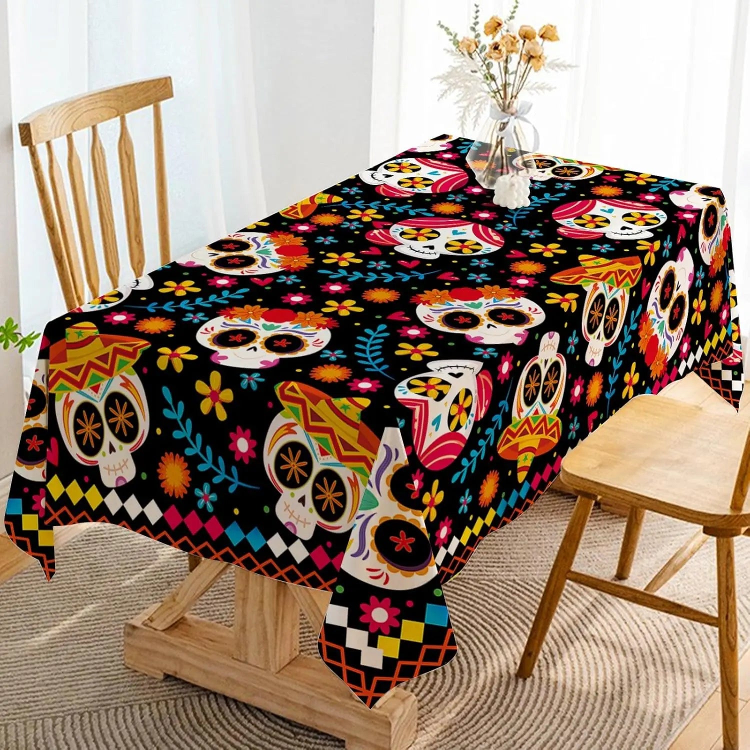 Dia DE Los Muertos Tablecloths Mexican Festival Decor Day of The Dead