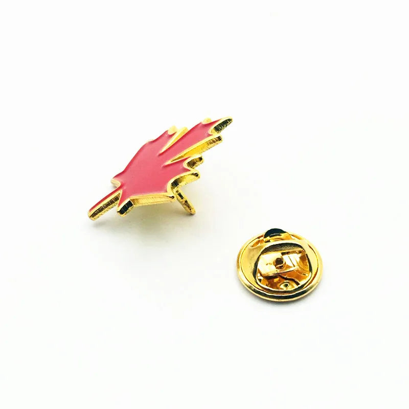 5pcs Enamel Red Maple Brooch Pins