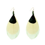 TopHanqi Bohemian Hollow Dream Catcher Leaf Feather Earrings