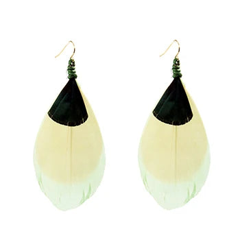 TopHanqi Bohemian Hollow Dream Catcher Leaf Feather Earrings