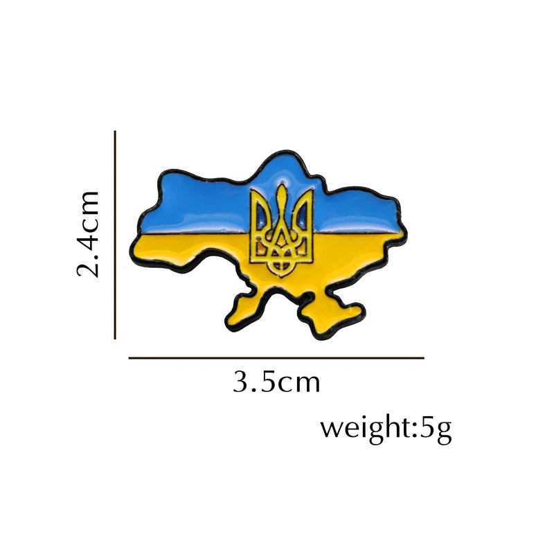 Ukraine Flag Map Enamel Pins