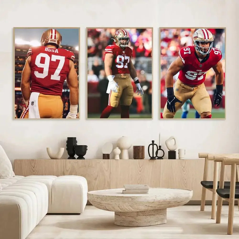 N-Nick B-Bosa Poster Self-adhesive Art  Paper Sticker