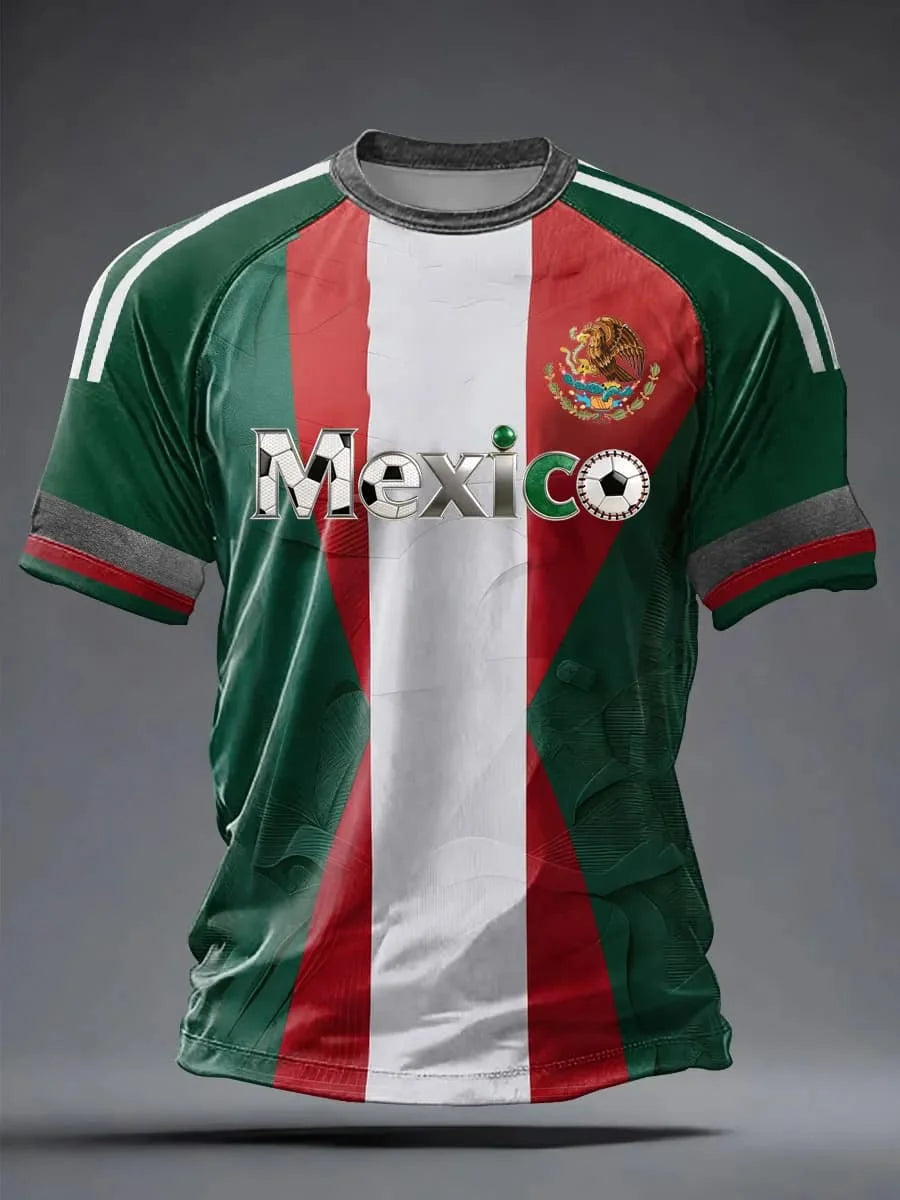 Men Mexico 3D  Print Soccer Jersey T Shirt