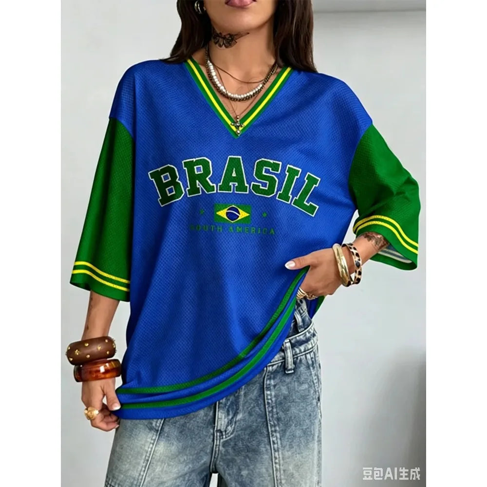 Vintage Brazil Style Print Tee