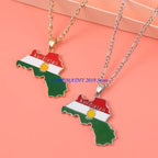 Kurdistan Map Flag Pendant Necklace, Keychain