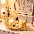 Golden Peacock Decorative Tray