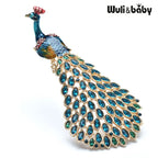 Luxury Peacock Brooches Enamel Bird