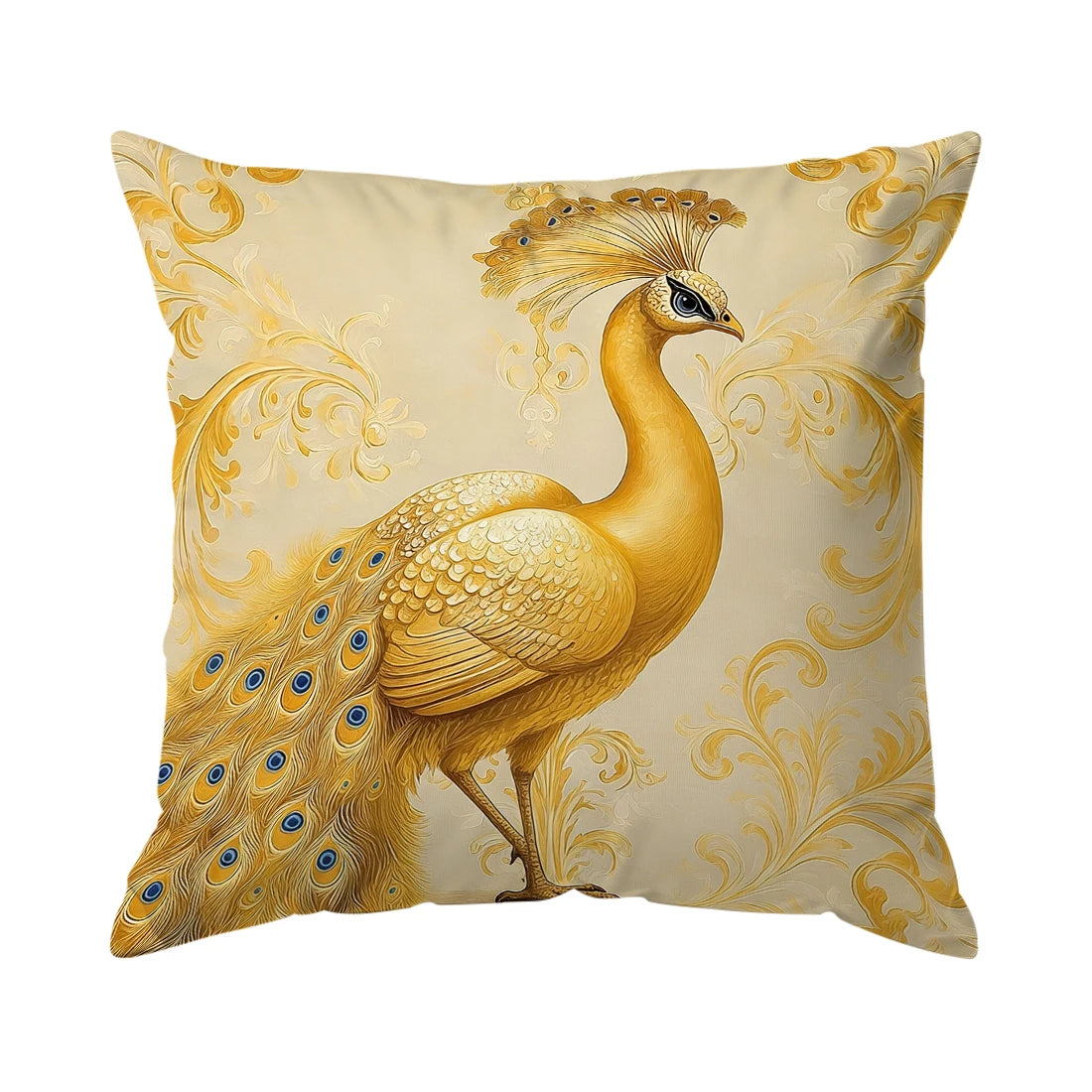 Golden Peacock Pillowcase