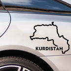 Car Sticker Kurdistan Map Outline