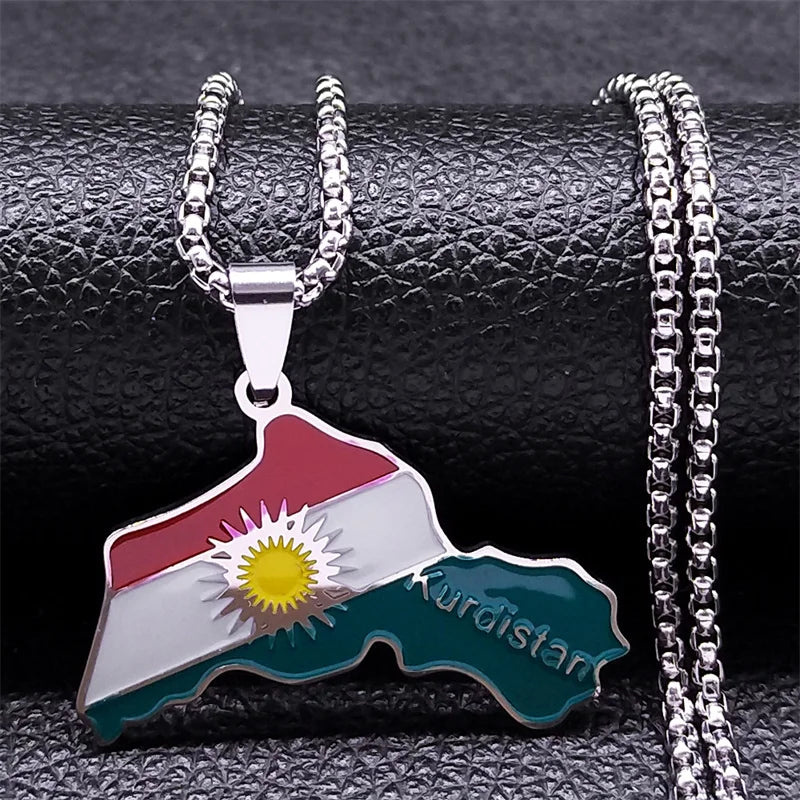 Kurdistan Region Map Necklace