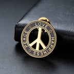 Teamer Love Peace Symbol Brooch Lapel Pin