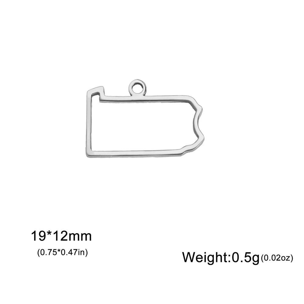 My Shape United States Map Pendent for Bracelet Necklace