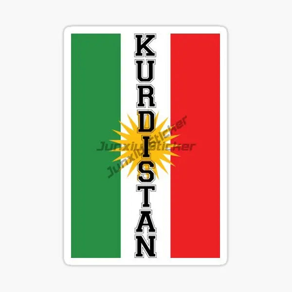 ملصقات شعار خريطة علم كردستان للسيارات والشاحنات والدراجات الهوائية والنارية والخوذات للطرق الوعرة وملحقات الملصقات الجدارية مقاسات قابلة للتخصيص