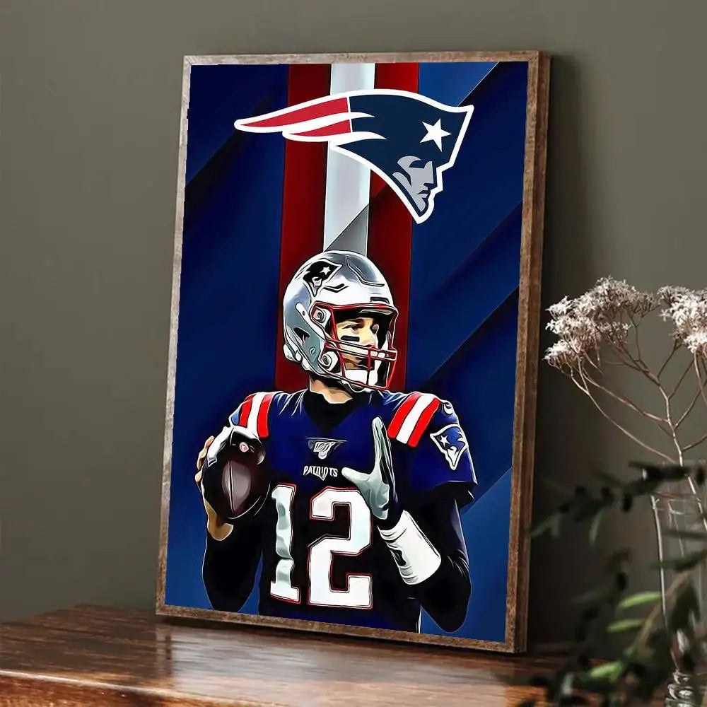 T-Tom Rugby B-Brady Poster Room Bar Cafe Decor Stickers Wall