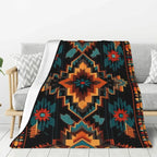 Native American Navajo Boho Aztec Pattern Blanket