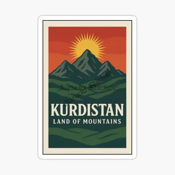 Kurdistan Flag Map Emblem Stickers