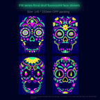 Waterproof Fluorescent Temporary Tattoo Stickers Day of the Dead