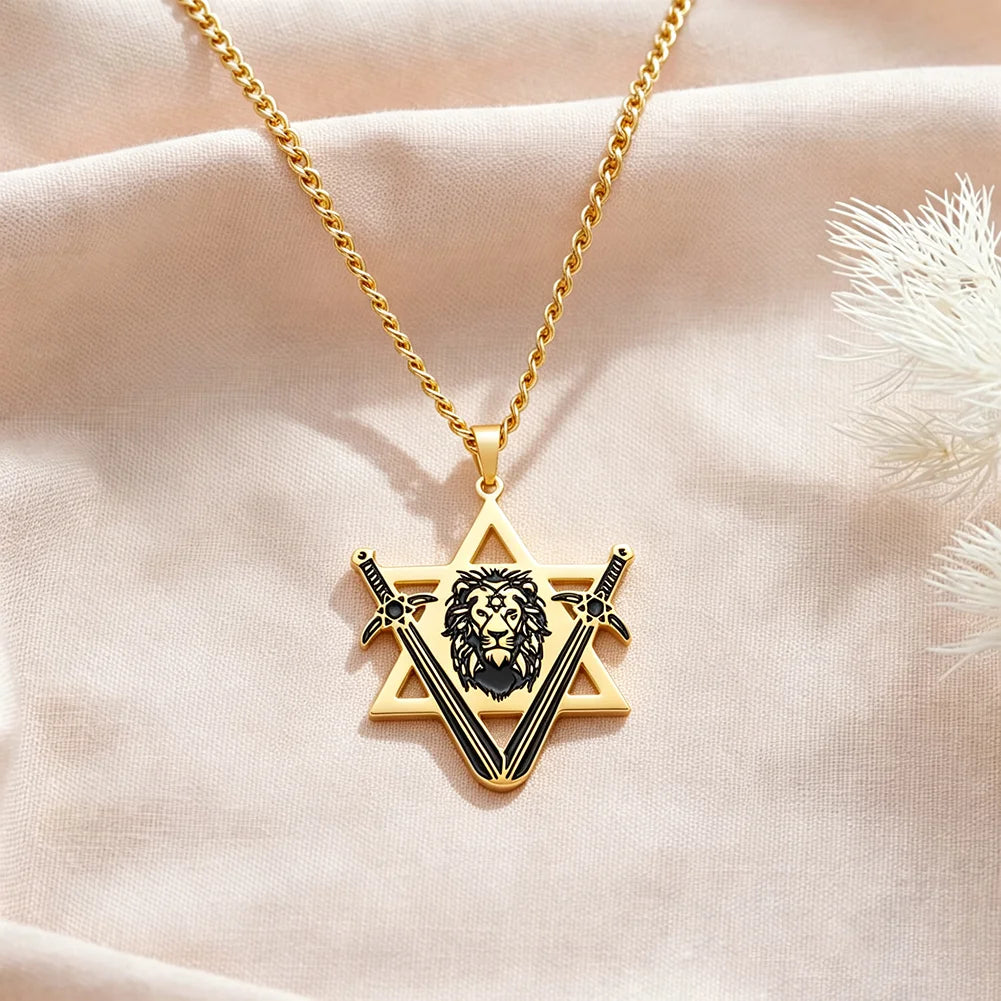 Lion Head Star Necklace