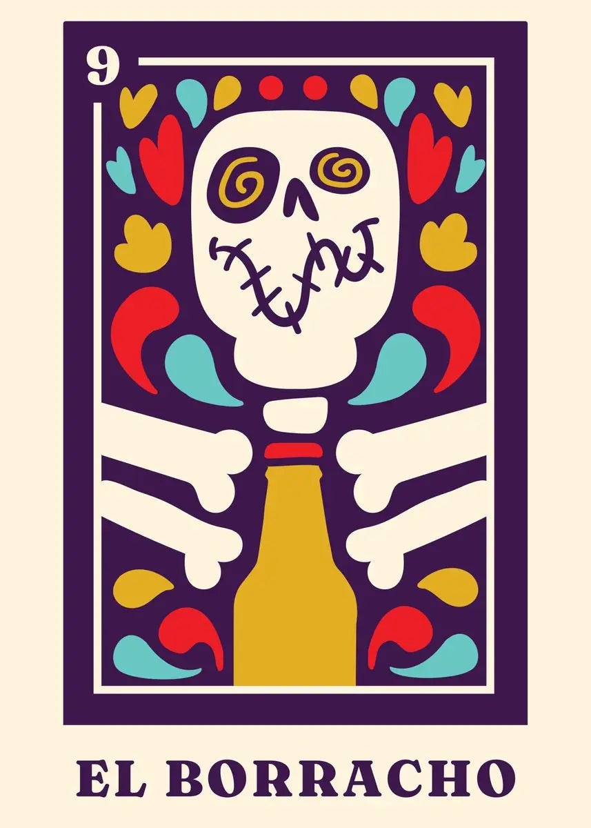 Mexican Skeleton Wall Art Canvas Painting Day of The Dead