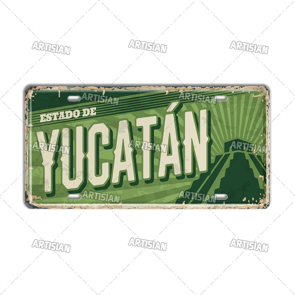 Artisian MEXICO License Plate