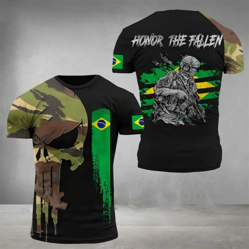 Brazil Flag Graphic Tee for Men