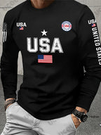 USA Flag Long Sleeve T-shirt