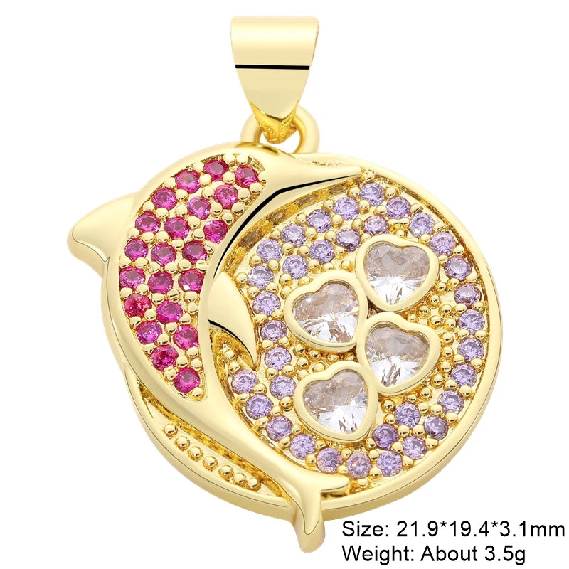 Gold Plated Handmade Colorful Star Of David Charms