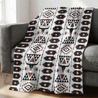 Southwestern Geometric Flannel Blanket Native American