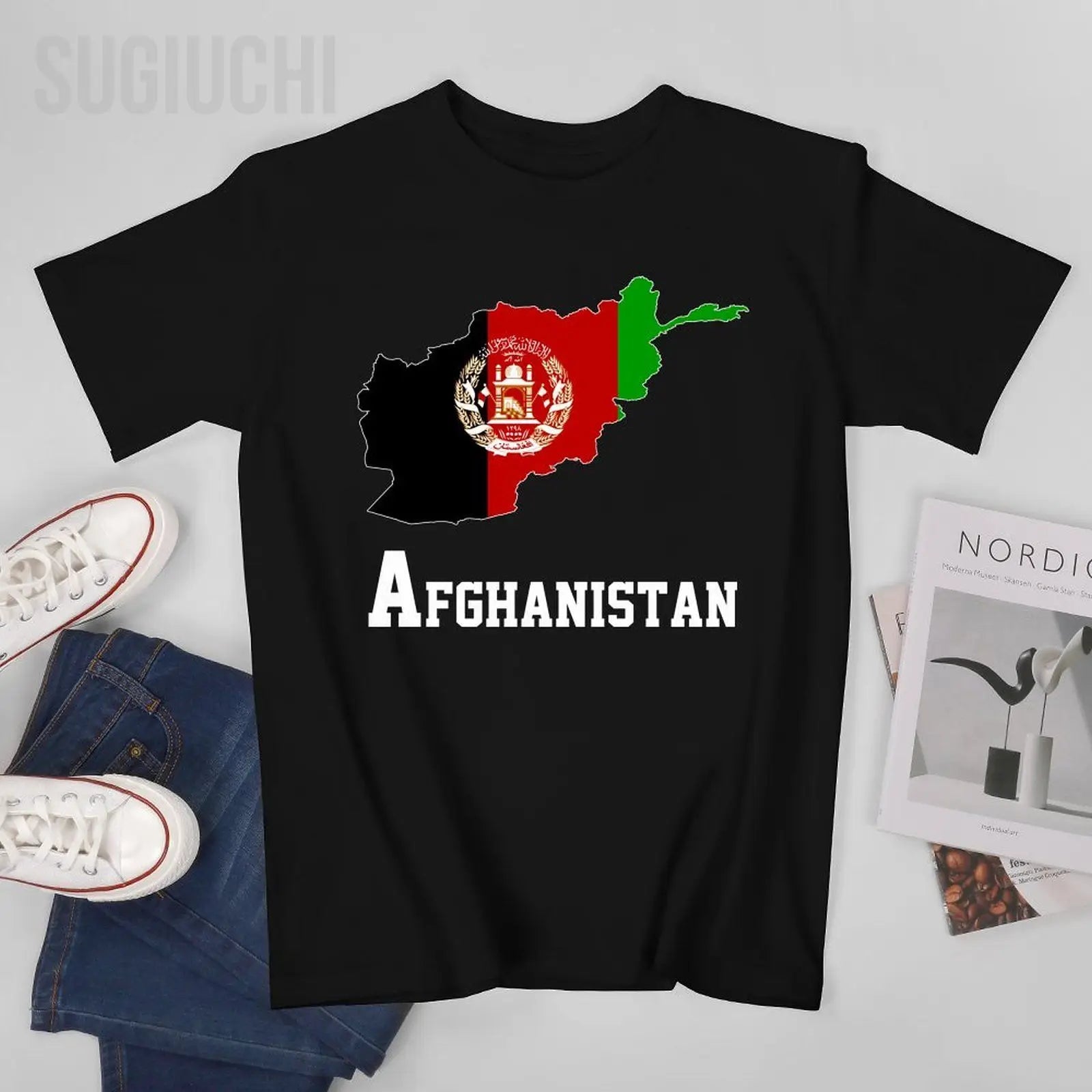 Men Afghan Country Map Tshirt