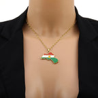 Kurdistan Map Flag Pendant Necklace