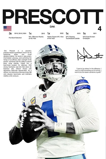 Classic American Football Sports Star Art Poster