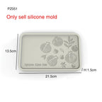 Rosh Hashanah Pomegranate Hebrew Text Silicone Mold Rectangular Decor