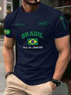 Brazilian Flag Print Tee Shirt