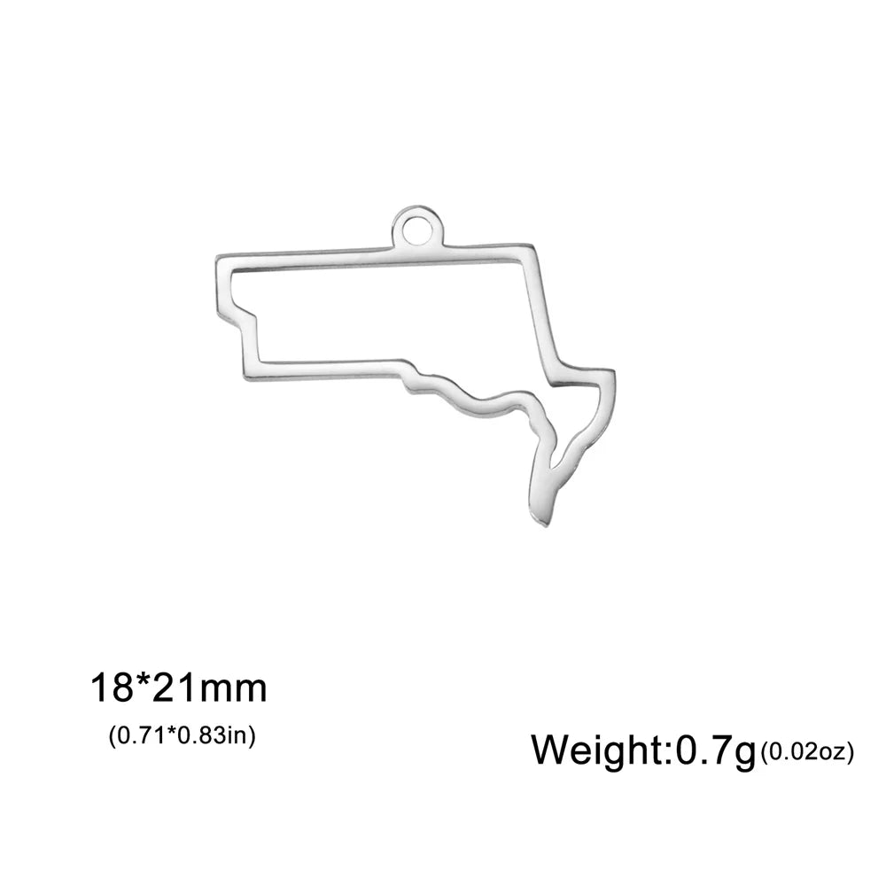 My Shape United States Map Pendent for Bracelet Necklace