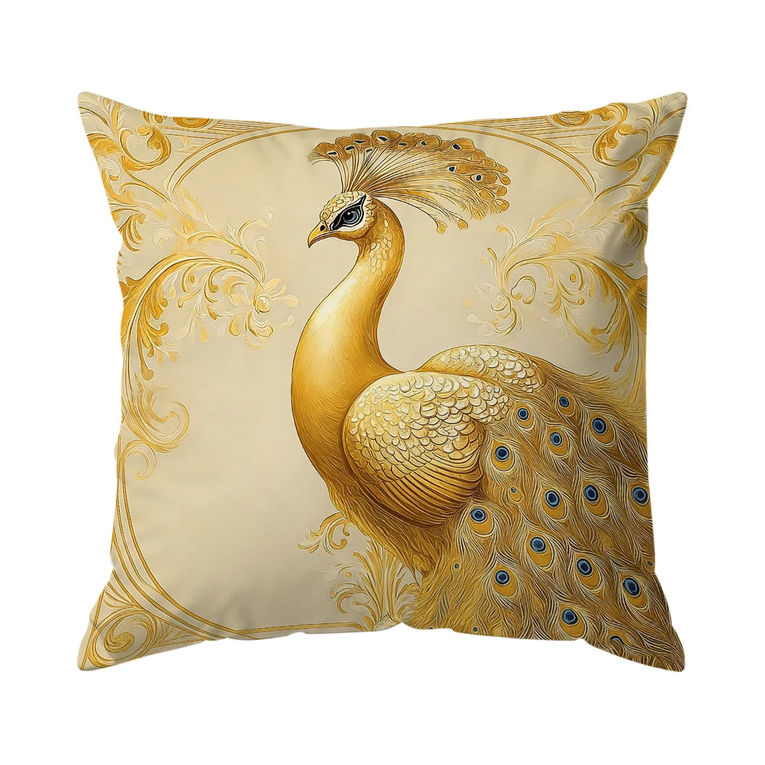 Golden Peacock Pillowcase