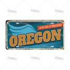 USA License Plate Landmark Metal