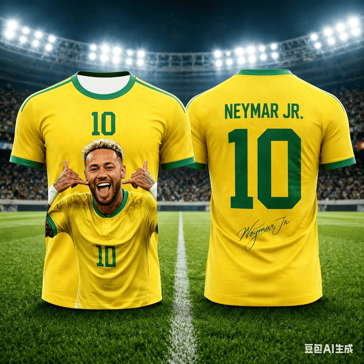 Neymar Jr #10 Brazil National Team Soccer Jersey T-Shirt