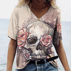 Skulls T-shirt Women's Short Sleeve, Day of the Dead