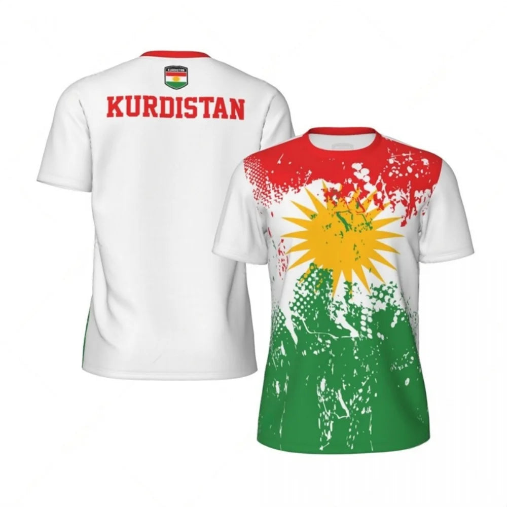 Kurdistan Flag Graphic Mens Football Jersey T Shirt