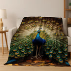 3D Colorful Peacock Birds Dream Flannel Blanket