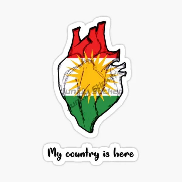 Kurdistan Map National Flag and Emblem Sticker