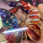 2D USA Patriotic Stained Glass Style Hanging Ornaments