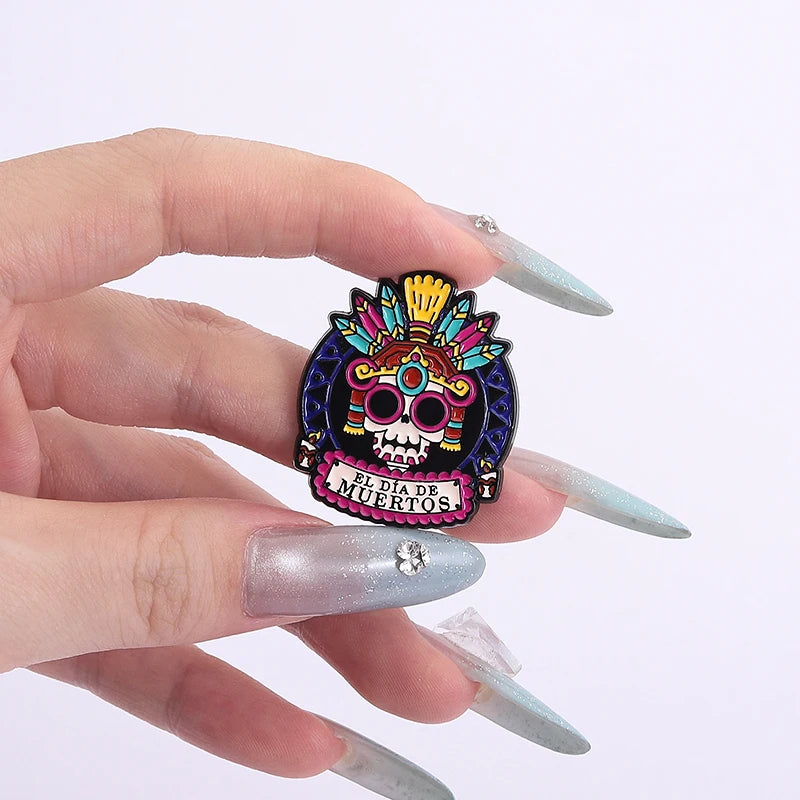 La Calavera Catrina Mexico Day Of The Dead Enamel Pins