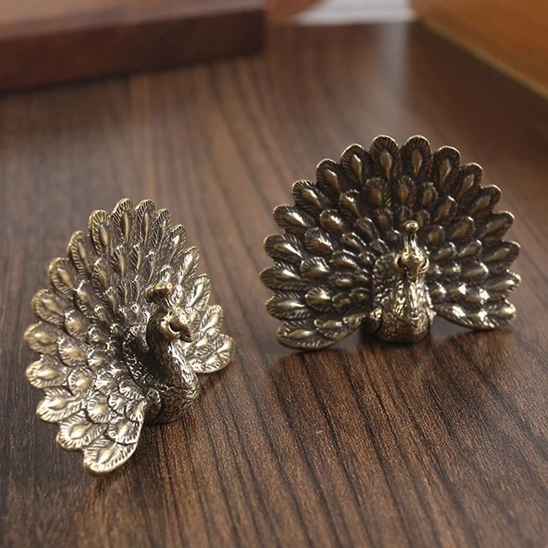 1Pcs Vintage Peacock Statue