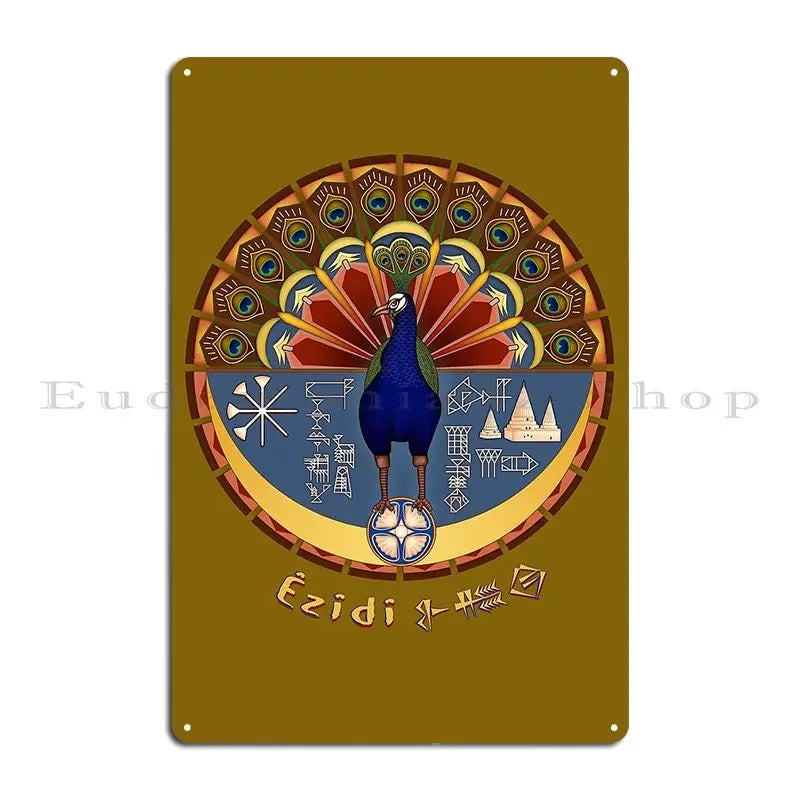 Yazidi Melek Taus Metal Poster Wall Decor