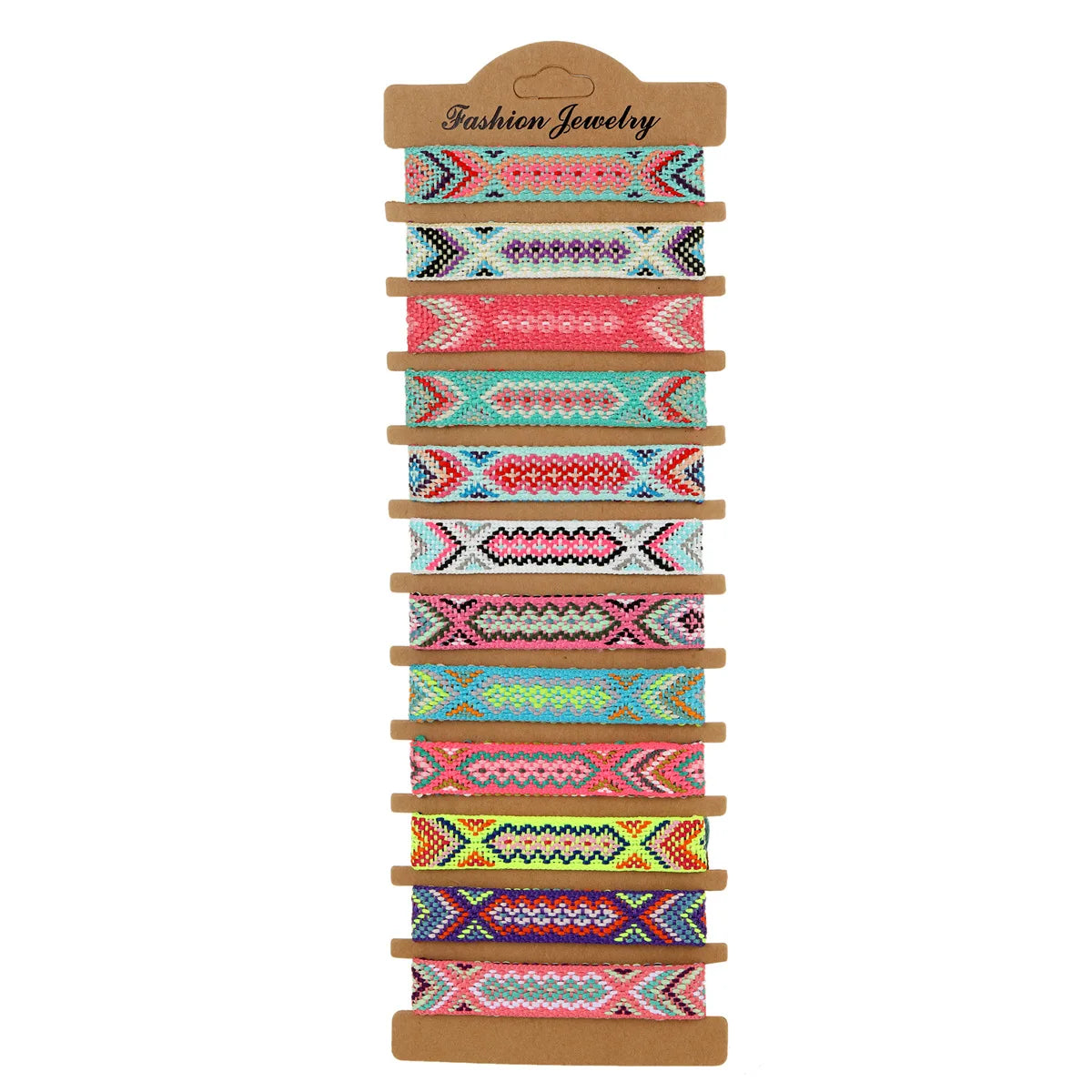 12Pcs/set Woven Bracelet Ethnic Rainbow Friendship Bracelet