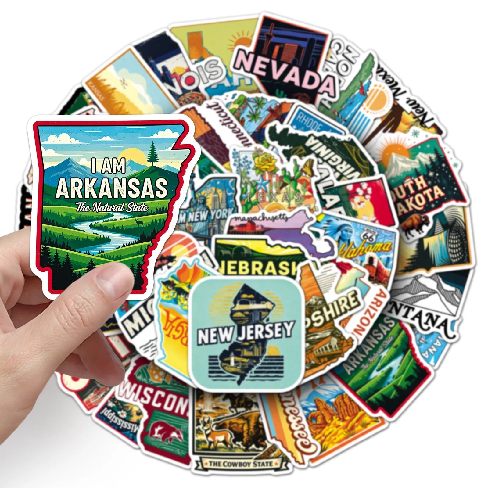 United States Travel City Map Stickers
